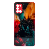 Чохол накладка Marble Glass Samsung A31 Рожевий