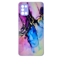 Чехол накладка Marble Glass Samsung A31 Лаванда