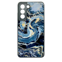 Чохол накладка Marble Glass Samsung S21 FE Графітовий
