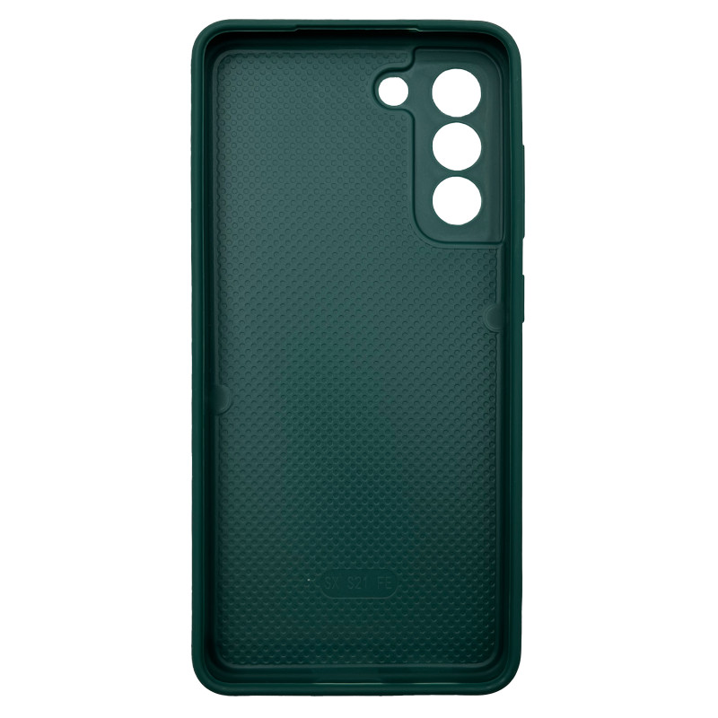Чехол накладка Marble Glass Samsung S21 FE Зеленый