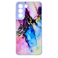 Чохол накладка Marble Glass Samsung S21 FE Лаванда