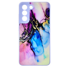 Чохол накладка Marble Glass Samsung S21 FE Лаванда