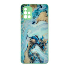 Чехол накладка Marble Glass Samsung A51 Мятный