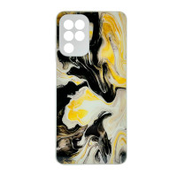 Чехол накладка Marble Glass Samsung A22 / M32 / M22 белый