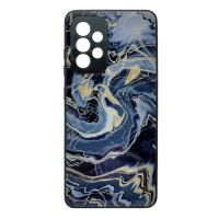 Чехол накладка Marble Glass Samsung A32 Графитовый
