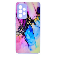 Чехол накладка Marble Glass Samsung A32 Лаванда