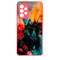 Чохол накладка Marble Glass Samsung A52 Рожевий