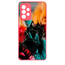 Чехол накладка Marble Glass Samsung A52 Розовый