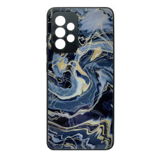 Чехол накладка Marble Glass Samsung A52 Графитовый