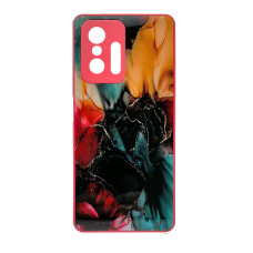 Чохол накладка Marble Glass Xiaomi 11T / 11T Pro Рожевий