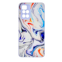 Чохол накладка Marble Glass Xiaomi Redmi 10 Белая лаванда