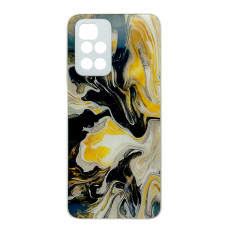 Чехол накладка Marble Glass Xiaomi Redmi 10 Белый