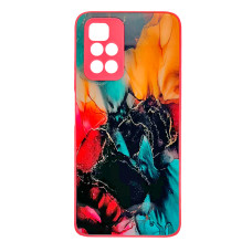 Чехол накладка Marble Glass Xiaomi Redmi 10 Розовый