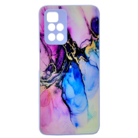 Чехол накладка Marble Glass Xiaomi Redmi 10 Лаванда