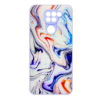 Чохол накладка Marble Glass Xiaomi Redmi Note 9 Біла лаванда