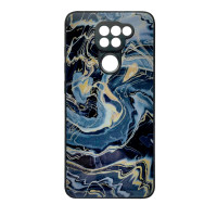 Чехол накладка Marble Glass Xiaomi Redmi Note 9 Графитовый