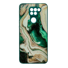 Чехол накладка Marble Glass Xiaomi Redmi Note 9 Зеленый