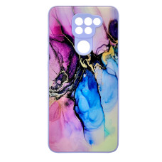 Чехол накладка Marble Glass Xiaomi Redmi Note 9 Лаванда