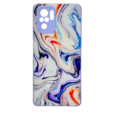Чохол накладка Marble Glass Xiaomi Redmi Note 10 / 10s / Poco M5s Біла лаванда