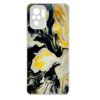 Чехол накладка Marble Glass Xiaomi Redmi Note 10 / 10s / Poco M5s Белый