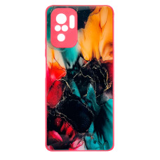 Чехол накладка Marble Glass Xiaomi Redmi Note 10 / 10s / Poco M5s Розовый