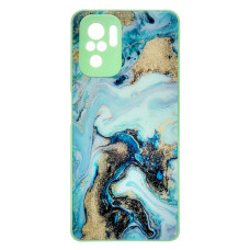 Чохол накладка Marble Glass Xiaomi Redmi Note 10 / 10s / Poco M5s М'ятний