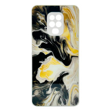 Чехол накладка Marble Glass Xiaomi Redmi Note 9s/Pro/Max Белый