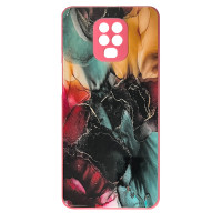 Чохол накладка Marble Glass Xiaomi Redmi Note 9s/Pro/Max Рожевий