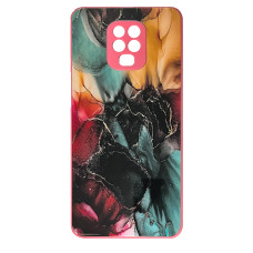Чехол накладка Marble Glass Xiaomi Redmi Note 9s/Pro/Max Розовый