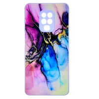 Чохол накладка Marble Glass Xiaomi Redmi Note 9s/Pro/Max Лаванда