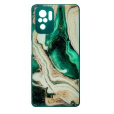 Чехол накладка Marble Glass Xiaomi Redmi Note 10 / 10s / Poco M5s Зеленый