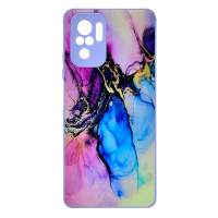 Чохол накладка Marble Glass Xiaomi Redmi Note 10 / 10s / Poco M5s Лаванда