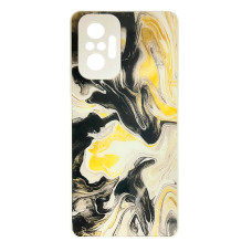 Чехол накладка Marble Glass Xiaomi Redmi Note 10 Pro / Max Белый