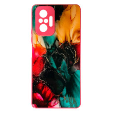Чехол накладка Marble Glass Xiaomi Redmi Note 10 Pro / Max Розовый