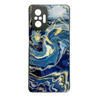 Чехол накладка Marble Glass Xiaomi Redmi Note 10 Pro / Max Графитовый