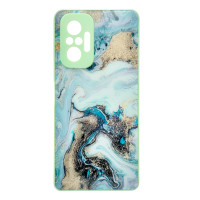 Чехол накладка Marble Glass Xiaomi Redmi Note 10 Pro / Max Мятный