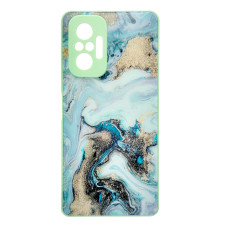 Чехол накладка Marble Glass Xiaomi Redmi Note 10 Pro / Max Мятный