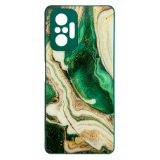 Чехол накладка Marble Glass Xiaomi Redmi Note 10 Pro / Max Зеленый