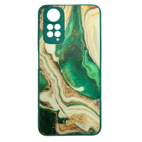 Чехол накладка Marble Glass Xiaomi Redmi Note 11 Pro / Note 12 Pro 4G / Poco X4 NFC Зеленый