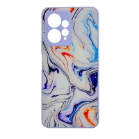 Чехол накладка Marble Glass Xiaomi Redmi Note 12 4G Белая лаванда