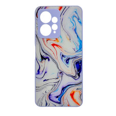 Чехол накладка Marble Glass Xiaomi Redmi Note 12 4G Белая лаванда