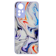 Чохол накладка Marble Glass Xiaomi Redmi Note 12S Біла лаванда