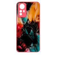 Чехол накладка Marble Glass Xiaomi Redmi Note 12S Розовый