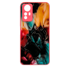 Чохол накладка Marble Glass Xiaomi Redmi Note 12S Рожевий