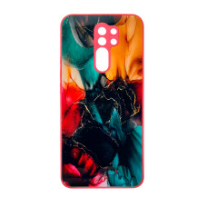 Чехол накладка Marble Glass Xiaomi Redmi 9 Розовый