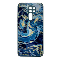 Чохол накладка Marble Glass Xiaomi Redmi 9 Графітовий