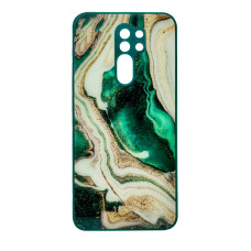 Чехол накладка Marble Glass Xiaomi Redmi 9 Зеленый