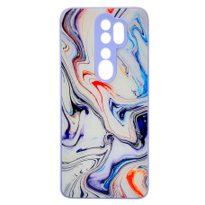 Чохол накладка Marble Glass Xiaomi Redmi Note 8 Pro Біла лаванда