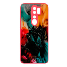 Чохол накладка Marble Glass Xiaomi Redmi Note 8 Pro Рожевий