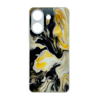 Чехол накладка Marble Glass Xiaomi Redmi 13C / Poco C65 Белый